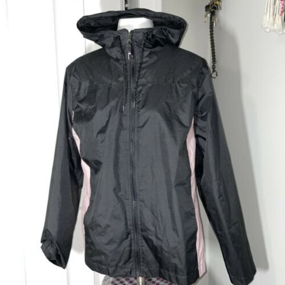 Women’s Medium i5 Jacket Water Repellent Hooded Black Pink Size XL